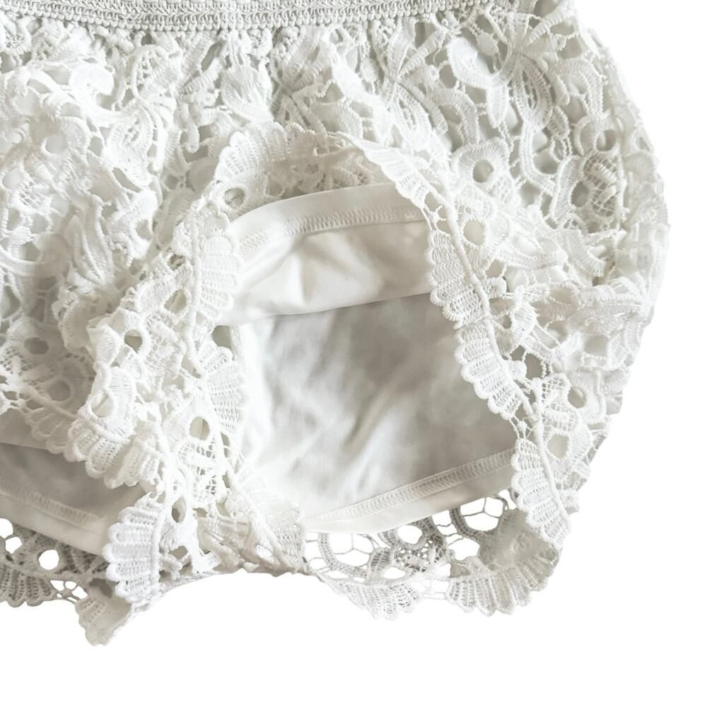 Sans Souci Eyelet Shorts Pull On Womens Size Small White Casual Boho Chic - Picture 4 of 8